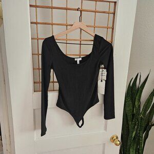 NWT Leith Deep Scoop Bodysuit Black Size S